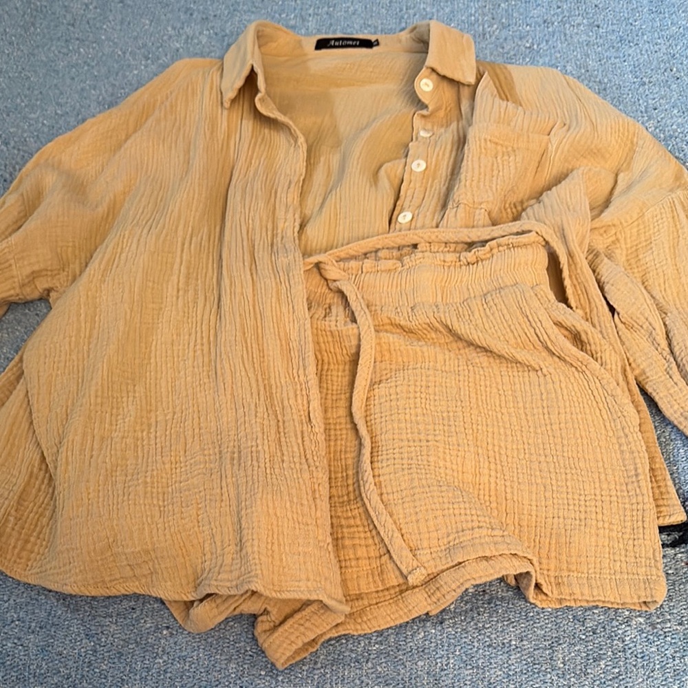 Tan Lightweight Short set with Relaxed Fit